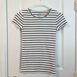 Jcrew Fine Rib Cotton Striped Tee